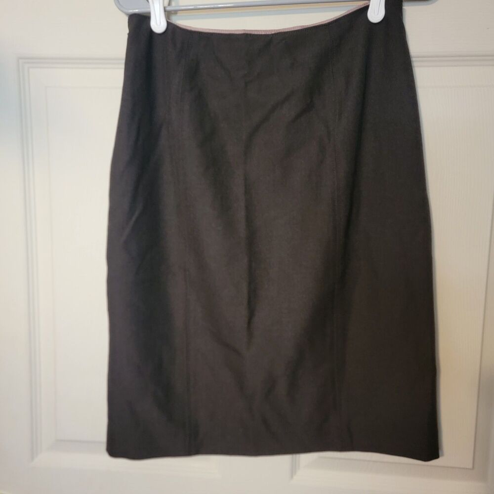 Women’s CITY DKNY Straight Pencil Skirt Black Knee Length Slit 30inch waist!